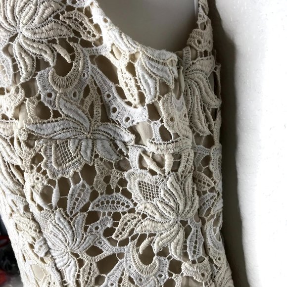 Ann Taylor lace sheath dress scallop hem - Picture 4 of 11